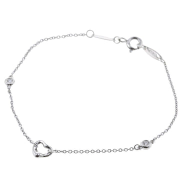 TIFFANY bracelet visor yard open heart about 0.06ct 2P SV925 diamond ladies &Co.