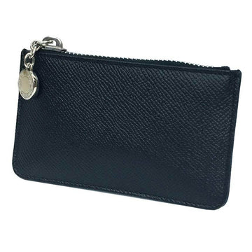 BVLGARI Leather Coin Case Purse Black Men's Women's  Wallet