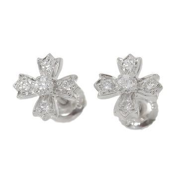 TIFFANY&Co. Floret Diamond Earrings Pt Platinum Pierced