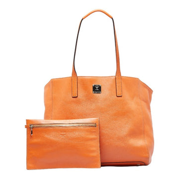 MCM Handbag Tote Bag Orange Leather Ladies