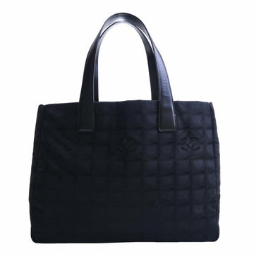 CHANEL Nylon New Line MM Tote Bag Black Ladies