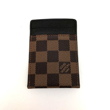 LOUIS VUITTON Porto Cult Pants N61209 Damier Brown Black Card Case Money Clip ITW9C56ZJWR0