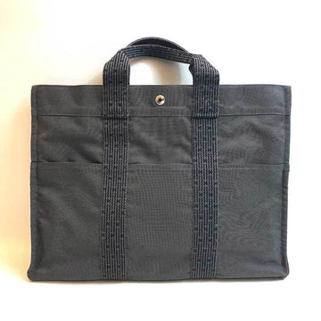 HERMES Handbag Ale Line Tote MM Canvas Gray