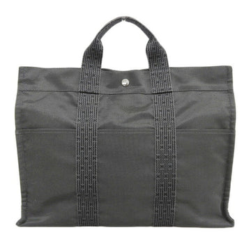 HERMES Canvas Yale Line Tote MM Bag Gray