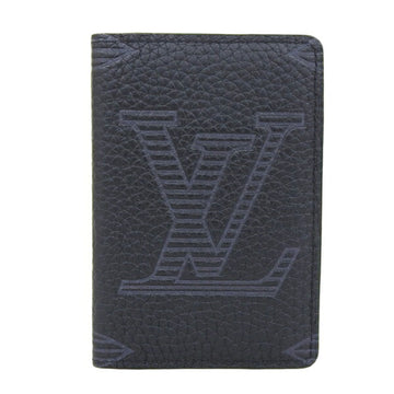 LOUIS VUITTON Monogram Shadow Organizer de Poche Bifold Card Case M80038 Black Men's