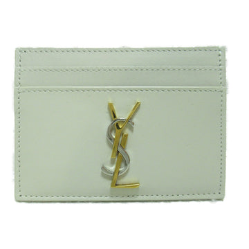 SAINT LAURENT Cassandra Card Case White Lambskin [sheep leather] 370778AAB4K9290