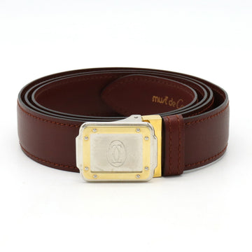 CARTIER Santos Must Belt Leather Bordeaux #110