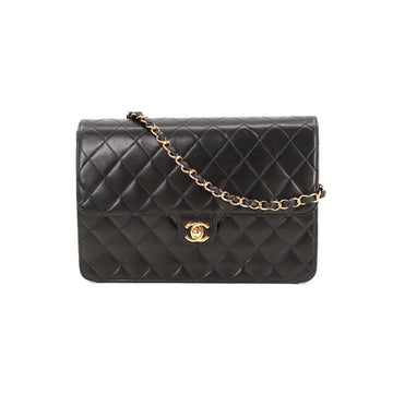 CHANEL matelasse chain shoulder bag leather black gold metal fittings vintage Matelasse Bag