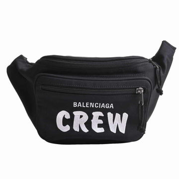 BALENCIAGA Nylon Explorer CREW Logo Waist Pouch Belt Bag Black