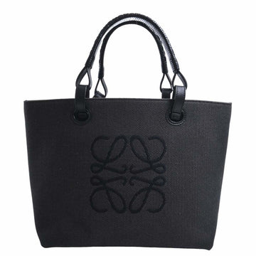 LOEWE Canvas Leather Anagram Tote Bag Gray Ladies