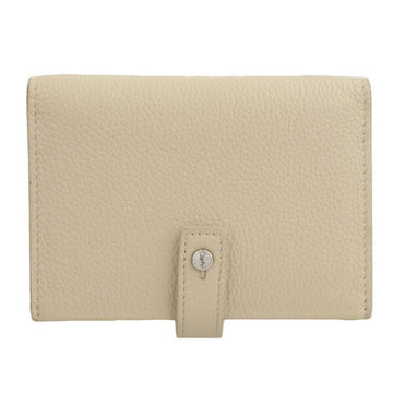 SAINT LAURENT Sac de Jour Leather Bifold Card Case Business Holder 505044 Beige Ladies