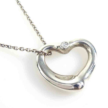 TIFFANY&Co. Necklace Open Heart 1P Diamond Silver 925/Diamond Women's