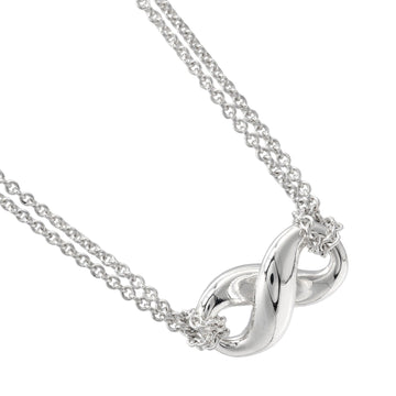 TIFFANY&Co. Infinity Double Chain Necklace 925 Silver Approx. 8.77g Women's