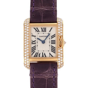 CARTIER Tank Anglaise WT100014 Silver Dial Watch Women's