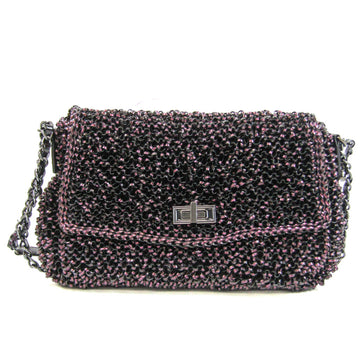 ANTEPRIMA PB14SA1382 Women's Wire,Patent Leather Shoulder Bag Black,Purple