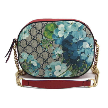 GUCCI GG Supreme Blooms Shoulder Bag Blue x Red 546313