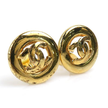 CHANEL earrings vintage here mark metal gold ladies