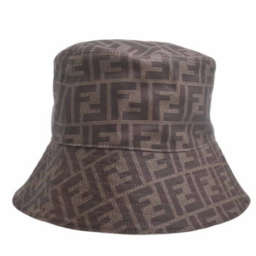 FENDI Polyester Zucca Reversible Bucket Hat #L - Brown