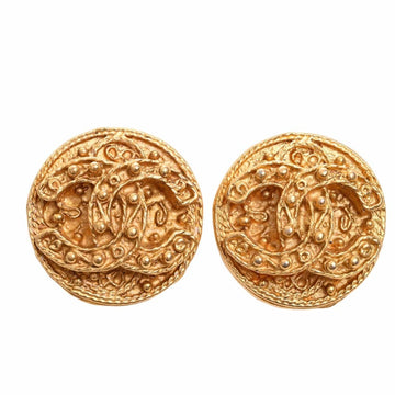 CHANEL Cocomark round earrings gold ladies