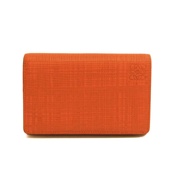 LOEWE Linen Leather Wallet [bi-fold] Orange