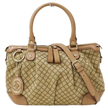 Gucci Bag Ladies Handbag Shoulder 2way Diamante Suki Canvas 247902 Beige Brown Pink