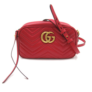 GUCCI GG Marmont Shoulder Bag Red leather 447632