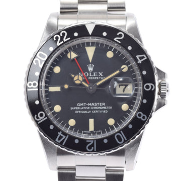 ROLEX GMT Master Mark 1 Dial Matte Long E 1675 Men's SS Watch Automatic Black