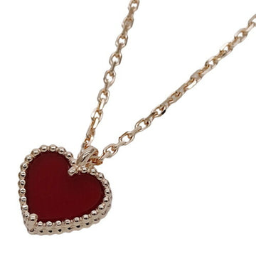 VAN CLEEF & ARPELS Necklace Sweet Alhambra Heart Women's 750PG Carnelian Pink Gold VCARN59N00 Polished