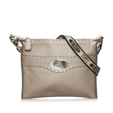 Fendi Selleria shoulder bag 8BT092 gray beige graige metallic leather ladies FENDI