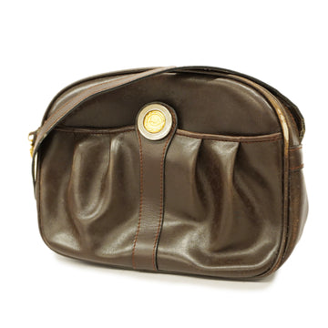 CELINEAuth  Shoulder Bag Women's Leather Shoulder Bag Brown