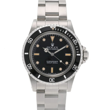 Rolex Submariner grooveless hard breath 5513 men's SS watch self-winding black dial
