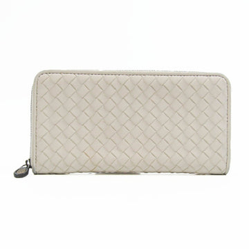 BOTTEGA VENETA Intrecciato Women,Men Leather Long Wallet [bi-fold] Off-white