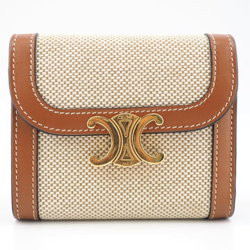 CELINE/ Triomphe Trifold Wallet Brown Women's