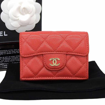 CHANEL here mark logo compact wallet double hook folding AP0230 with seal 28 series