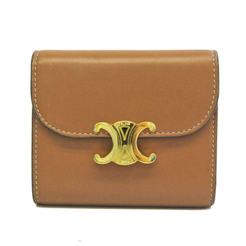 CELINE Triomphe 10D783 Women's Leather Wallet [tri-fold] Brown