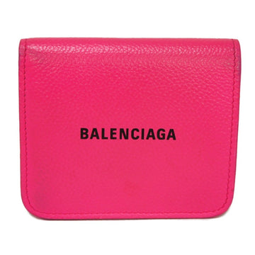 BALENCIAGA Bifold Wallet Cash Flap Coin Card Holder Fluorescent Pink New Logo Acid Fuchsia 594216 1IZ43 5660 Women's Billfold