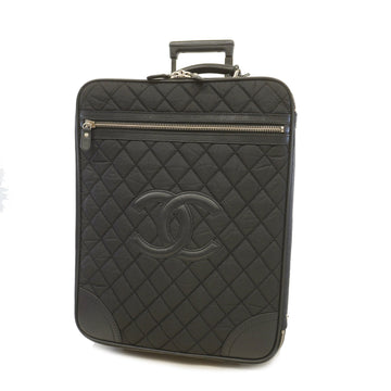 Chanel Matelasse Carry Case Women's Nylon,Leather Black