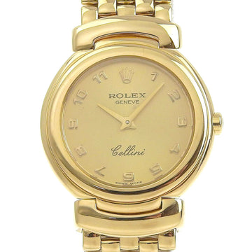 ROLEX Cellini watch gold champagne dial Arabic index 6621