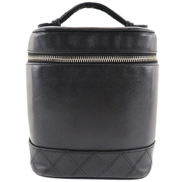 CHANEL Vanity Bag Vintage Lambskin Black Ladies Handbag