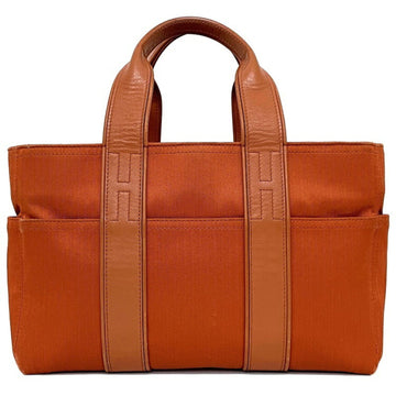 Hermes Handbag Acapulco PM Orange Tote Bag Canvas Leather HERMES Boston Ladies H Stitch