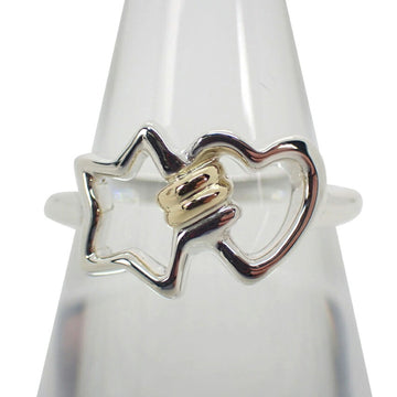 TIFFANY 925 750 Heart & Star Combination Ring No. 13.5