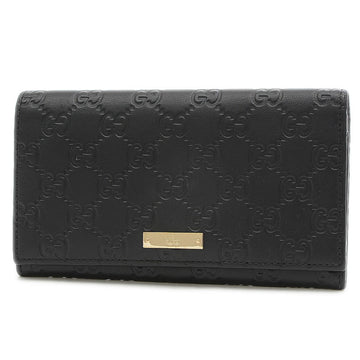 Gucci Shima Bifold Long Wallet Leather Black 244946