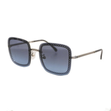 CHANELAuth  Women's Sunglasses Navy sunglasses silver metal fittings