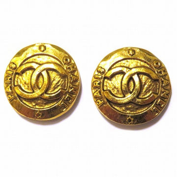 Chanel Coco Mark 28 Earrings Gold Ladies