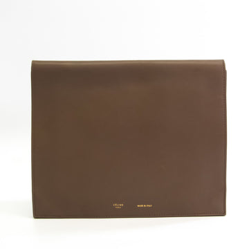 Celine Womens Leather Clutch Bag Brown