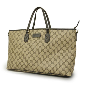 GUCCI tote bag GG Supreme 410748 brown silver hardware ladies