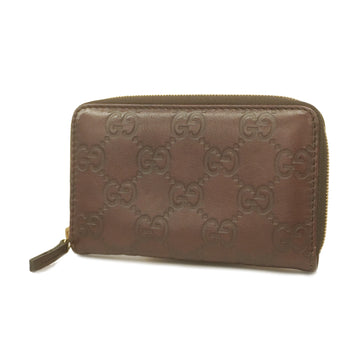 GUCCIAuth ssima Coin Case Gold Hardware 235558 Brown