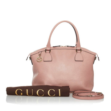 Gucci Double G Handbag Shoulder Bag 2way 449651 Light Pink Leather Ladies