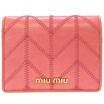 MIU MIU Miu 5MV204 Leather Pink Bifold Wallet