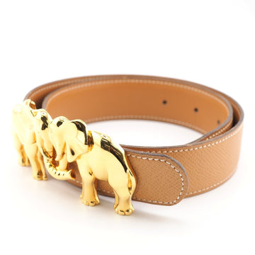 HERMES/ 75 Belt Brown Unisex